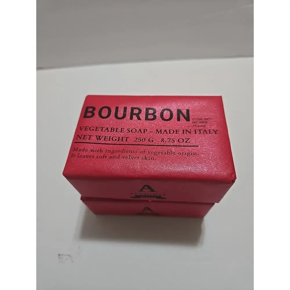 ALCHIMIA Bourbon Vegetable Soap. Made In Italy - (total 17.5 Oz), Quantity 2